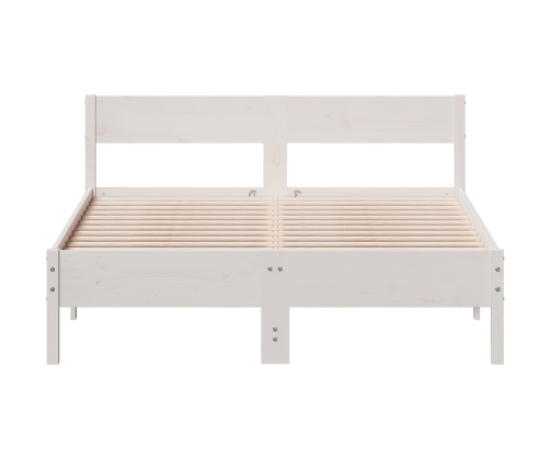 Estructura de cama sin colchón madera maciza blanca 120x190 cm