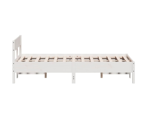 Estructura de cama sin colchón madera maciza blanca 120x190 cm