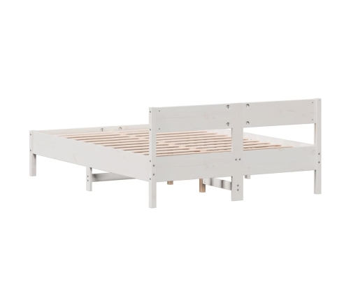 Estructura de cama sin colchón madera maciza blanca 120x190 cm