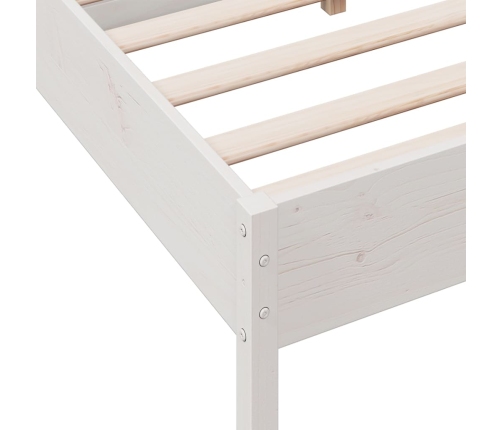 Estructura de cama sin colchón madera maciza blanca 120x190 cm