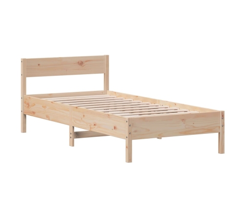 Estructura de cama sin colchón madera maciza de pino 90x190 cm