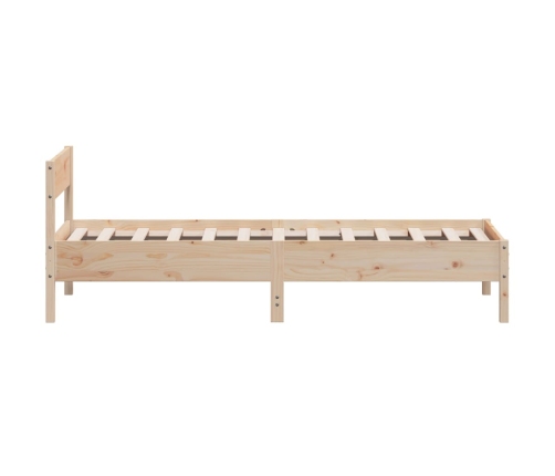 Estructura de cama sin colchón madera maciza de pino 90x190 cm