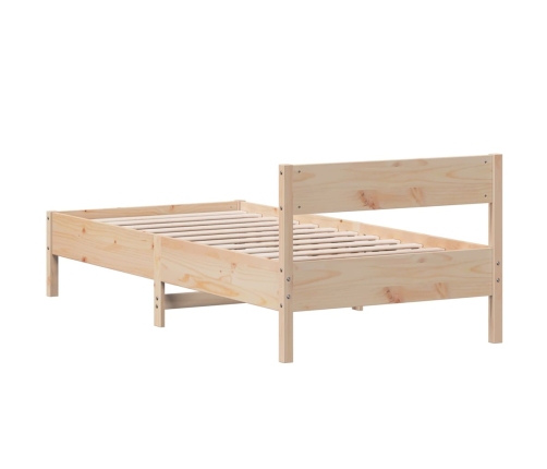 Estructura de cama sin colchón madera maciza de pino 90x190 cm