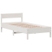 Estructura de cama sin colchón madera maciza blanca 90x190 cm