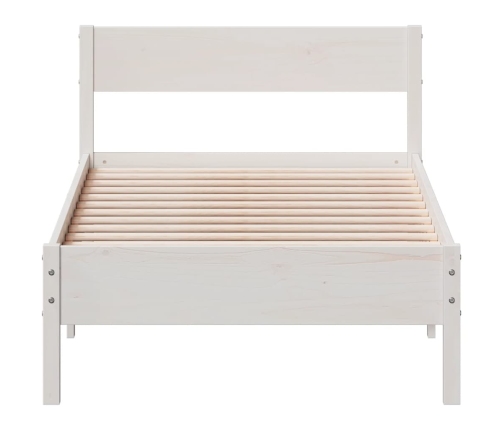 Estructura de cama sin colchón madera maciza blanca 90x190 cm