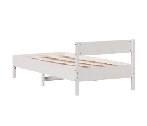 Estructura de cama sin colchón madera maciza blanca 90x190 cm