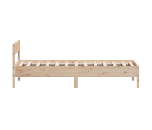 Estructura de cama sin colchón madera maciza pino 75x190 cm