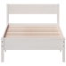 Estructura de cama sin colchón madera maciza blanca 75x190 cm