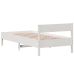 Estructura de cama sin colchón madera maciza blanca 75x190 cm