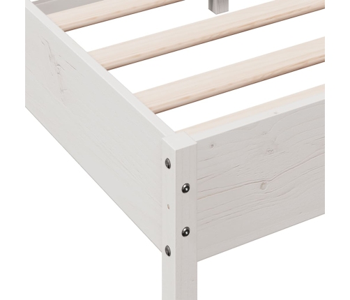 Estructura de cama sin colchón madera maciza blanca 75x190 cm