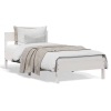 Estructura de cama sin colchón madera maciza blanca 75x190 cm