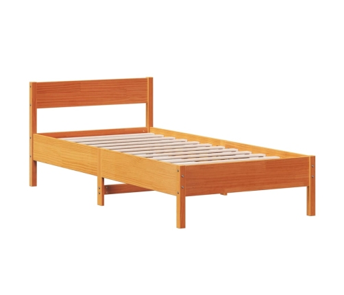 Estructura de cama sin colchón madera maciza marrón 75x190 cm