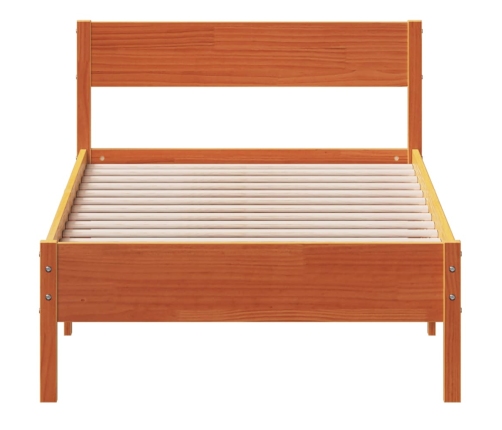 Estructura de cama sin colchón madera maciza marrón 75x190 cm