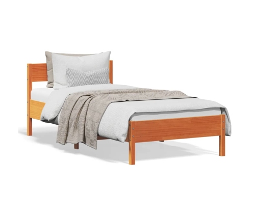 Estructura de cama sin colchón madera maciza marrón 75x190 cm