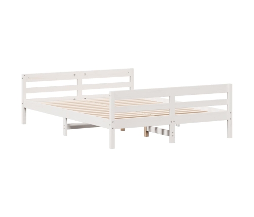 Estructura de cama sin colchón madera de pino blanca 140x200 cm