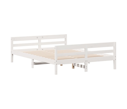 Estructura de cama sin colchón madera de pino blanca 140x200 cm