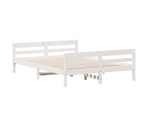 Estructura de cama sin colchón madera de pino blanca 120x200 cm