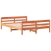 Cama sin colchón madera maciza de pino marrón cera 120x200 cm