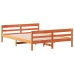 Cama sin colchón madera maciza de pino marrón cera 120x200 cm