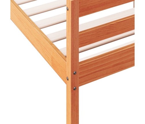 Cama sin colchón madera maciza de pino marrón cera 120x200 cm