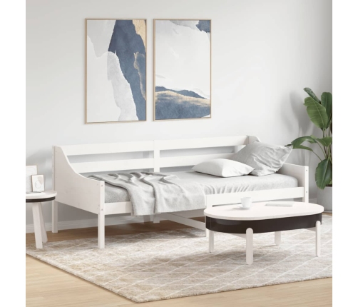 Sofá cama sin colchón madera maciza de pino blanco 80x200 cm