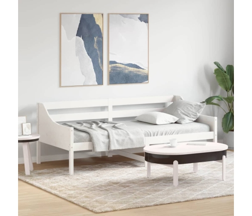 Sofá cama sin colchón madera maciza de pino blanco 90x200 cm