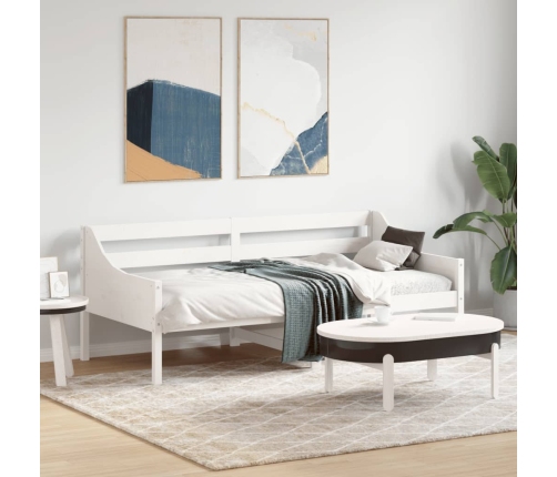 Sofá cama sin colchón madera maciza de pino blanco 90x190 cm