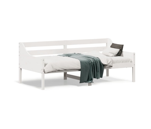 Sofá cama sin colchón madera maciza de pino blanco 90x190 cm