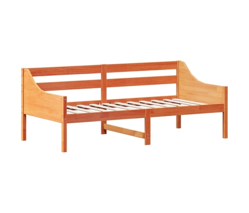 Sofá cama sin colchón madera maciza pino marrón cera 90x190 cm