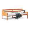 Sofá cama sin colchón madera maciza pino marrón cera 90x190 cm