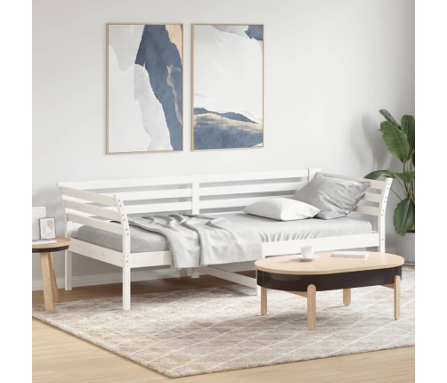 Sofá cama sin colchón madera maciza de pino blanco 80x200 cm