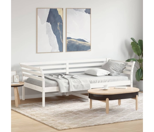 Sofá cama sin colchón madera maciza de pino blanco 90x200 cm