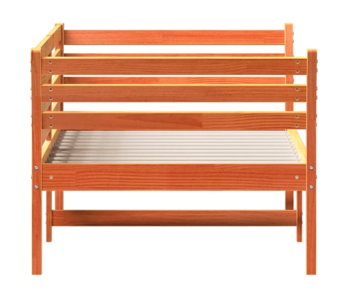 Sofá cama sin colchón madera maciza pino marrón cera 90x200 cm