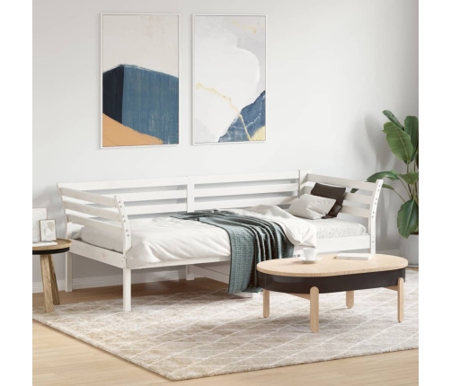 Sofá cama sin colchón madera maciza de pino blanco 90x190 cm