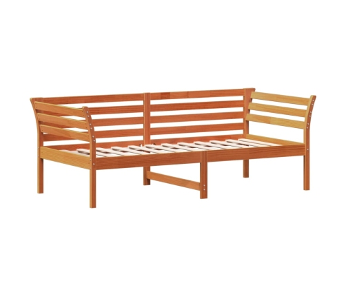 vidaXL Sofá cama sin colchón madera maciza pino marrón cera 90x190 cm