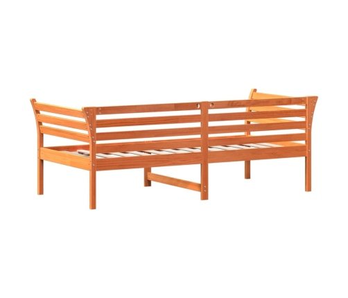 vidaXL Sofá cama sin colchón madera maciza pino marrón cera 90x190 cm