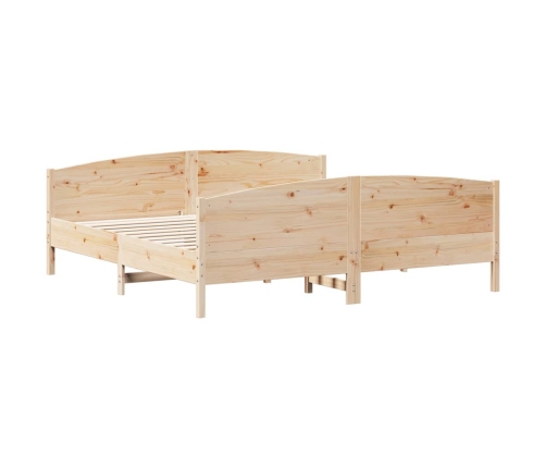 Estructura de cama sin colchón madera maciza de pino 200x200 cm