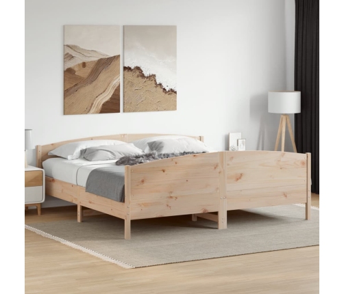 Estructura de cama sin colchón madera maciza de pino 200x200 cm