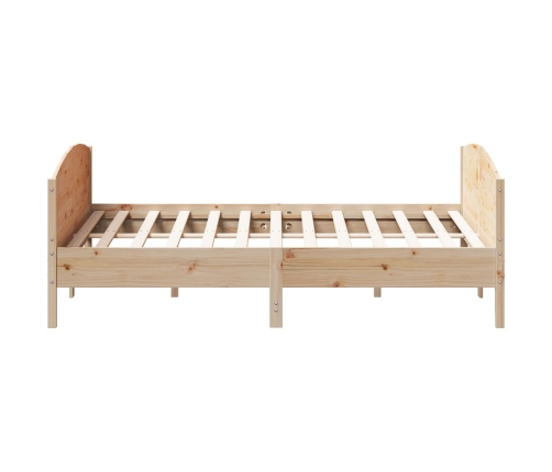 Estructura de cama sin colchón madera maciza de pino 200x200 cm