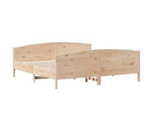 Estructura de cama sin colchón madera maciza de pino 200x200 cm