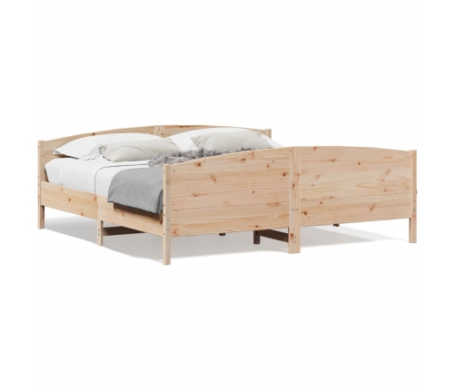 Estructura de cama sin colchón madera maciza de pino 200x200 cm