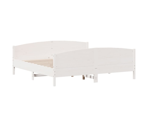 Estructura de cama sin colchón madera maciza blanca 200x200 cm