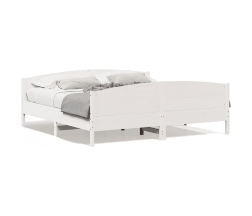 Estructura de cama sin colchón madera maciza blanca 200x200 cm