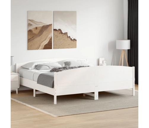 Cama sin colchón madera maciza de pino blanca 180x200 cm