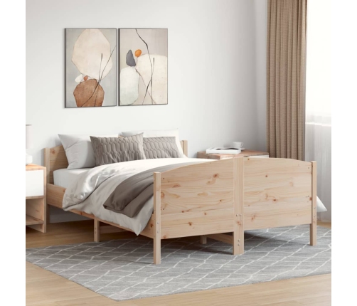 Estructura de cama sin colchón madera maciza de pino 160x200 cm