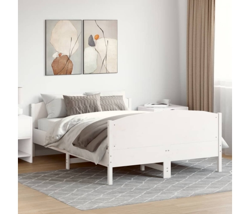 Estructura de cama sin colchón madera de pino blanca 150x200 cm