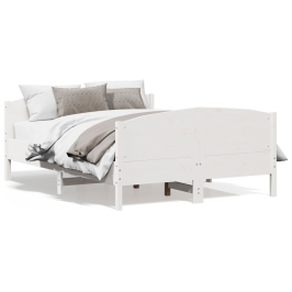 Estructura de cama sin colchón madera de pino blanca 140x200 cm