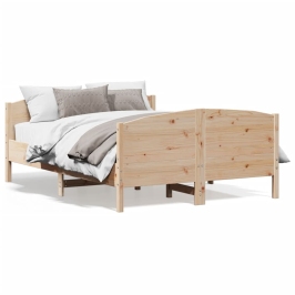 Estructura de cama sin colchón madera de pino maciza 120x200 cm