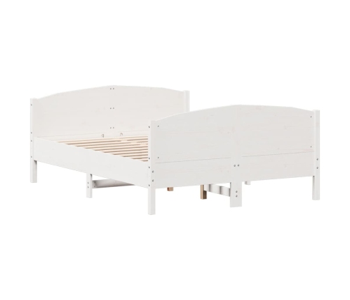 Estructura de cama sin colchón madera de pino blanca 140x190 cm