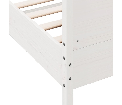 Estructura de cama sin colchón madera de pino blanca 140x190 cm